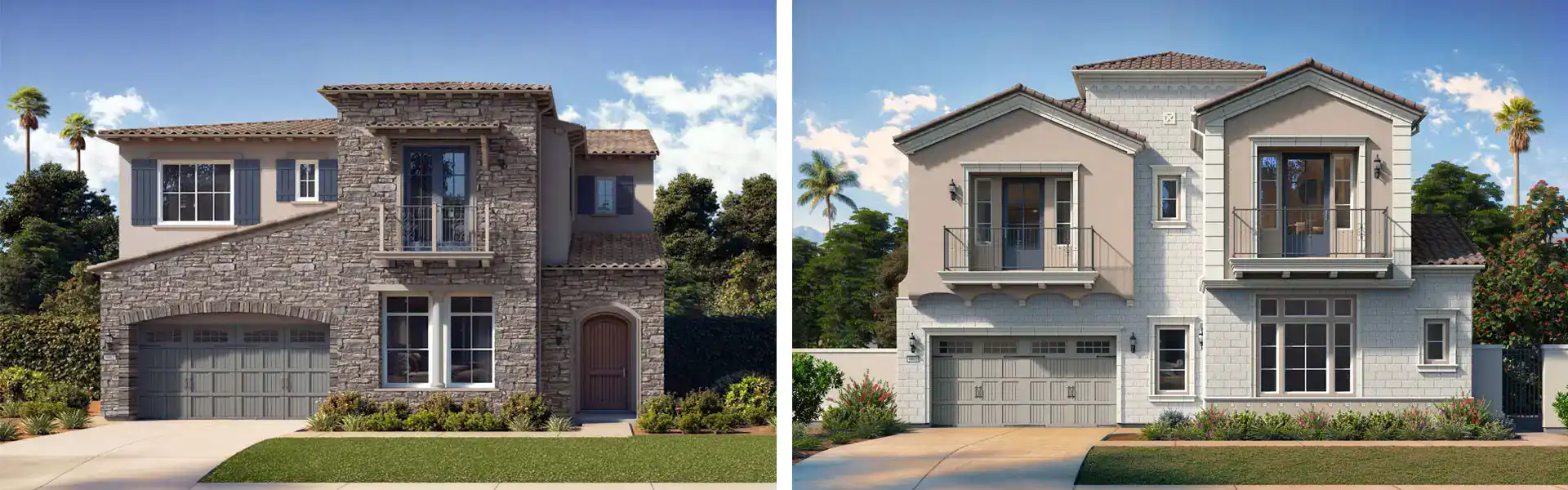 2 Trento Exterior Renderings side by side