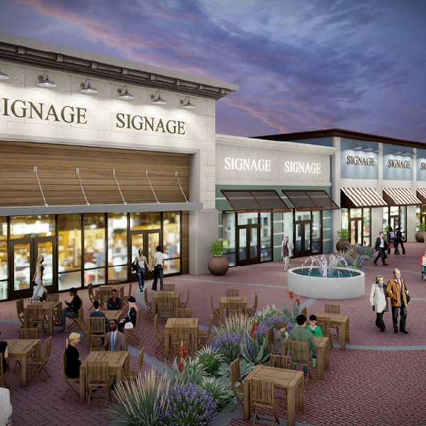 Rendering of retail space at The Terraces at Walnut
