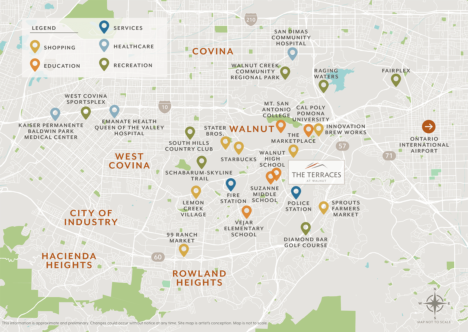 Points of Interest Map - The Terraces at Walnut